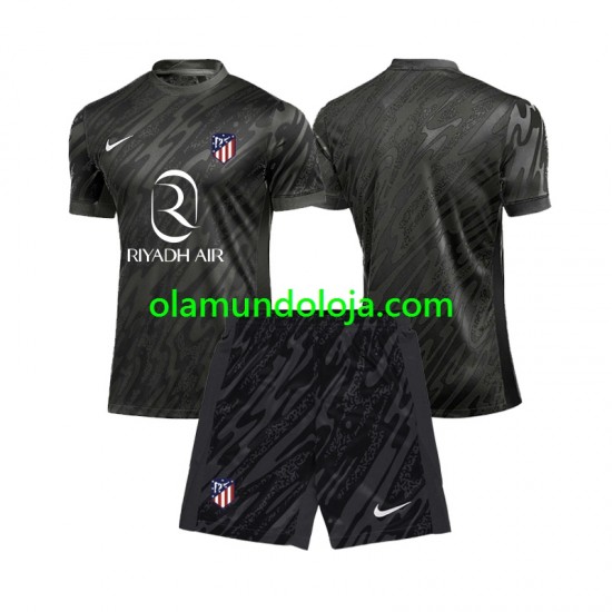 Camisola Atlético Madrid Guarda-redes Criança Equipamento Primeiro 2024-2025 Manga Curta